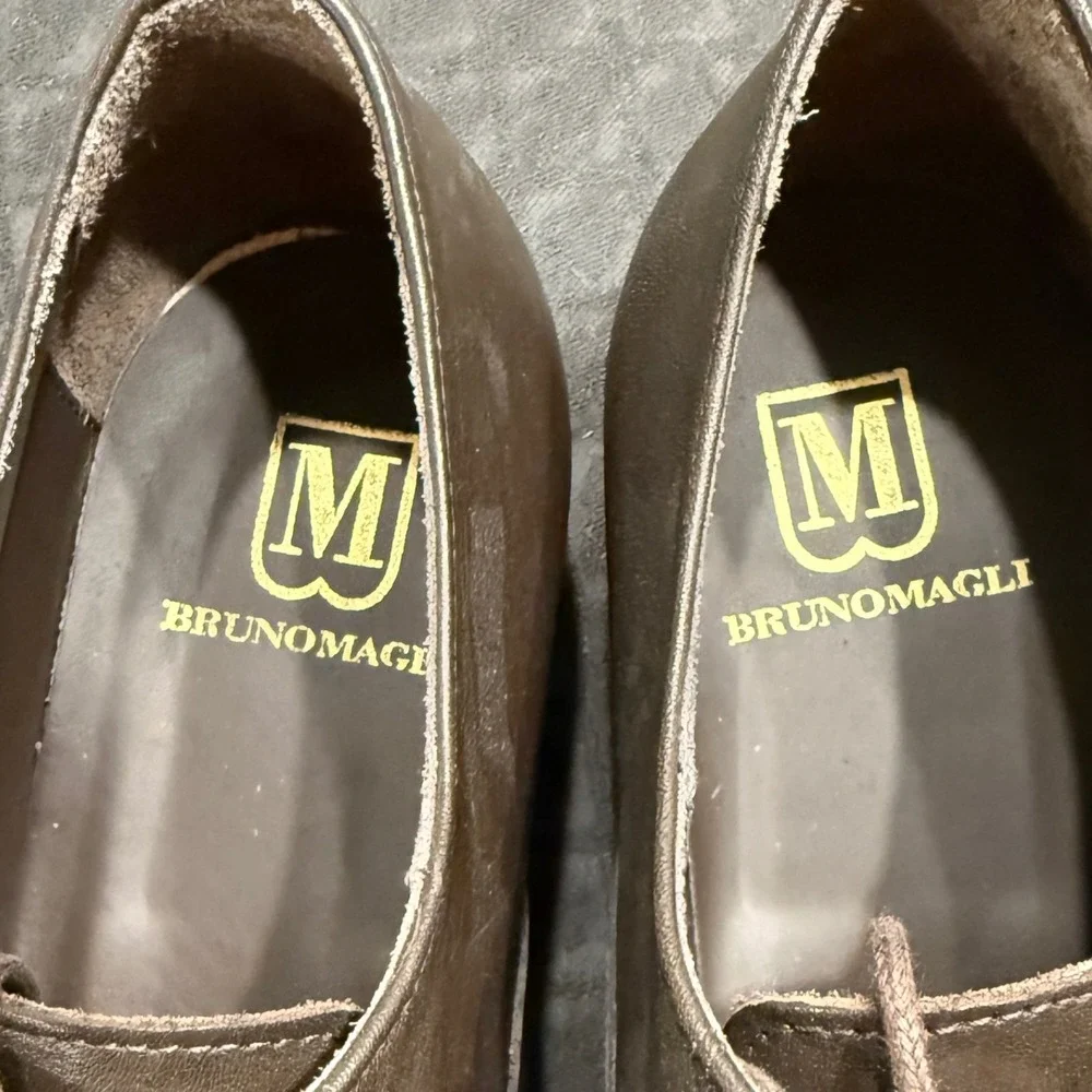 Bruno Magli Men's Brown Leather Oxford Dress Shoes Cap Toe Made in Italy‎ 13